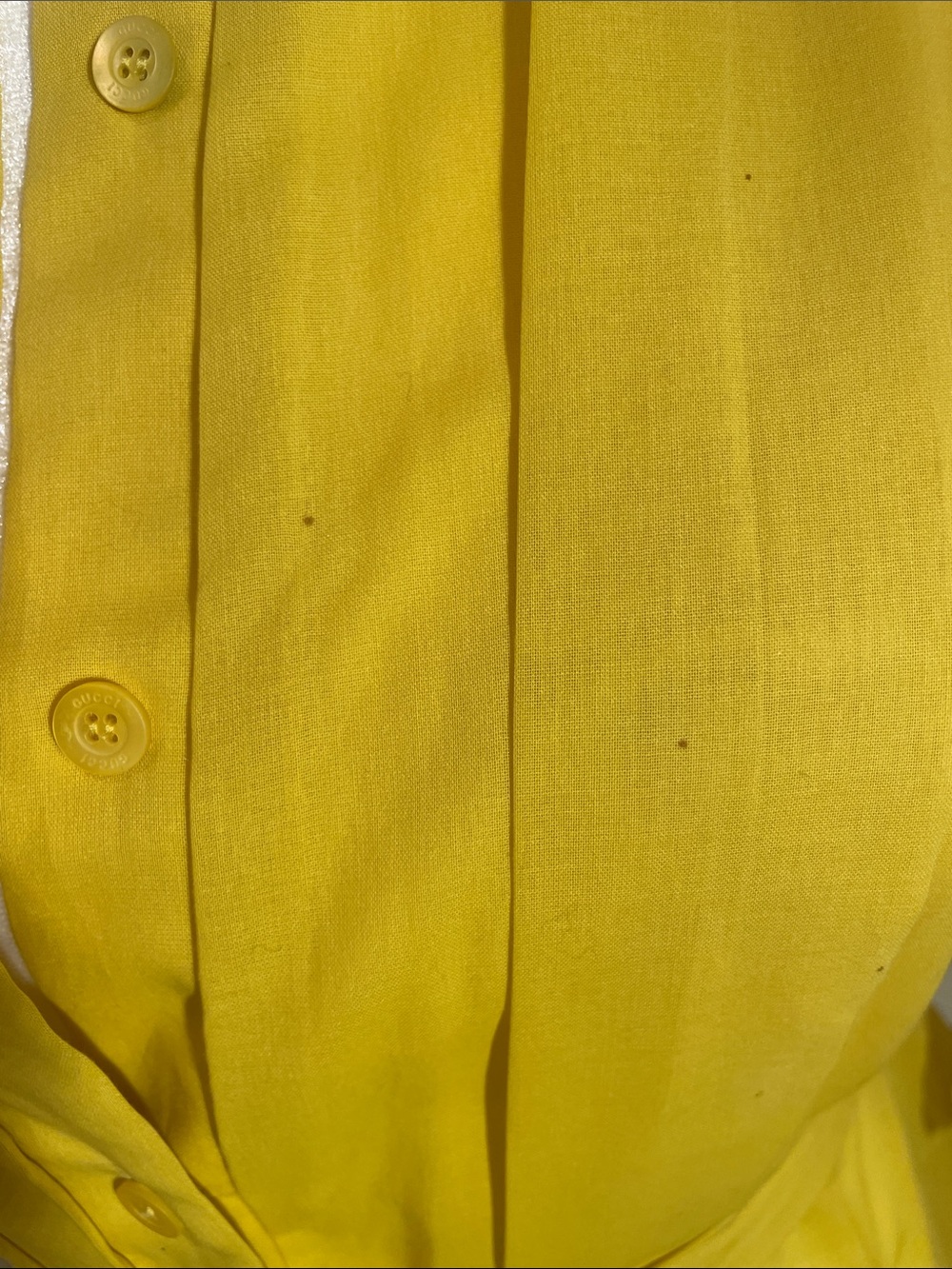 Gucci Bright Yellow Silk-Look Blouse - Picture 6 of 14